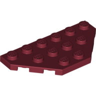Lego destička 3x6 roh uříznutý, tmavě červená (6028118, 6136608)